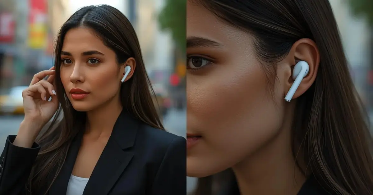 Raycon vs AirPods sound quality comparison with creative visualization of audio performance and clarity.