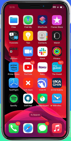 18Birdies app GPS screen on Apple Watch