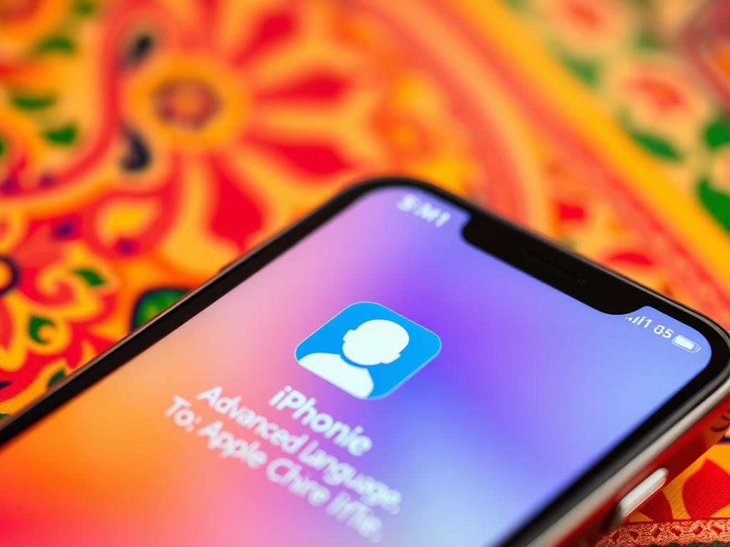 A close-up view of an iPhone screen displaying Siri's interface, with a radiant and vibrant color palette that evokes the rich cultural heritage of India. The foreground features Siri's avatar against a blurred background of traditional Indian motifs, such as intricate patterns, ornate design elements, and vibrant hues. The scene is bathed in warm, diffused lighting, creating a sense of depth and atmosphere. The composition highlights the seamless integration of Siri's advanced language capabilities with the user's cultural context, conveying a sense of accessibility and personalization.