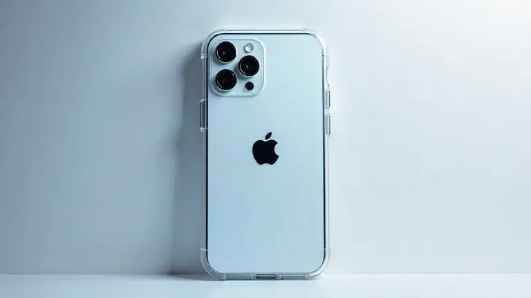 Leaked iPhone 16 transparent case showing vertical dual-camera and capture button design